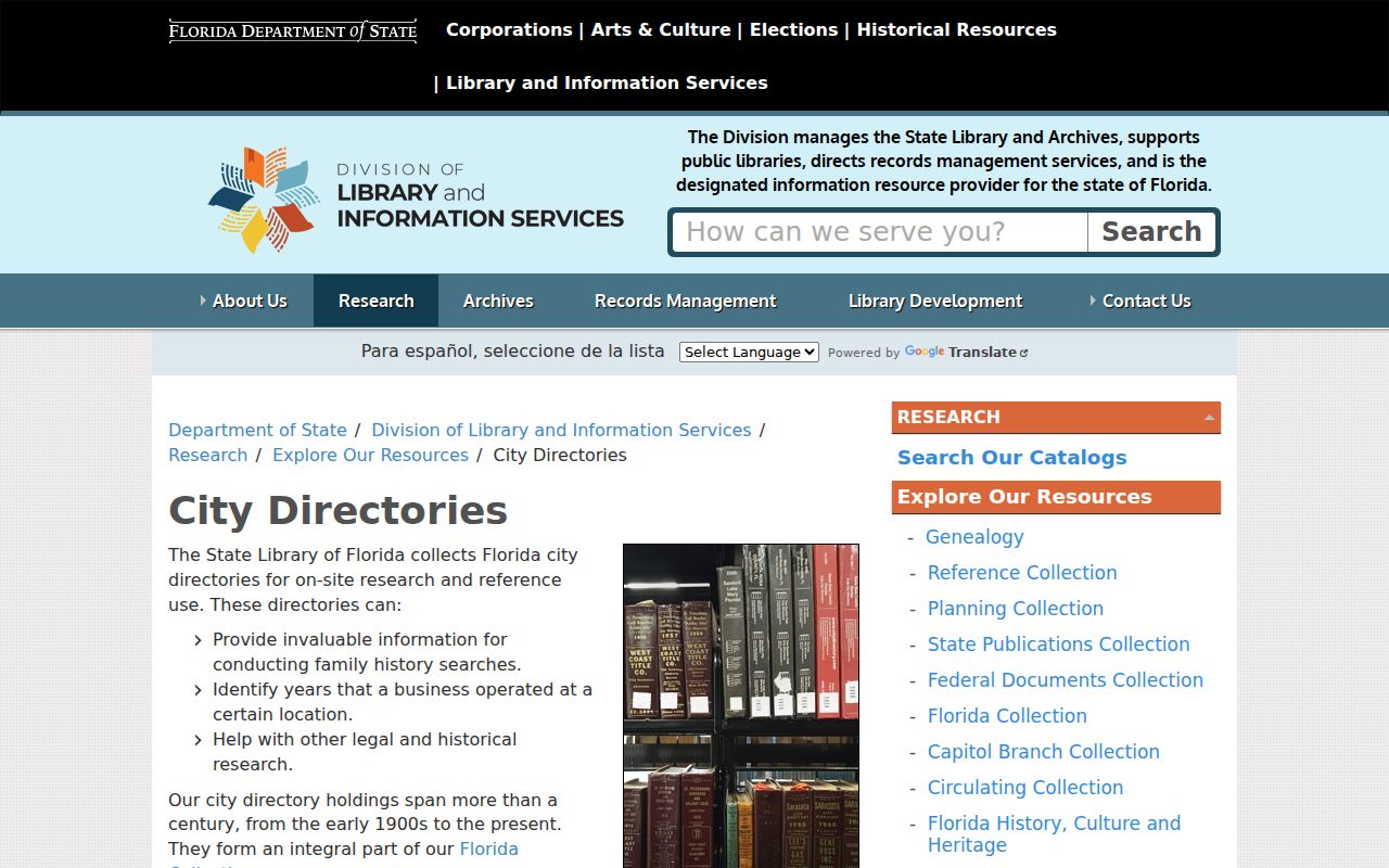 Largo city directories at the State Library of Florida