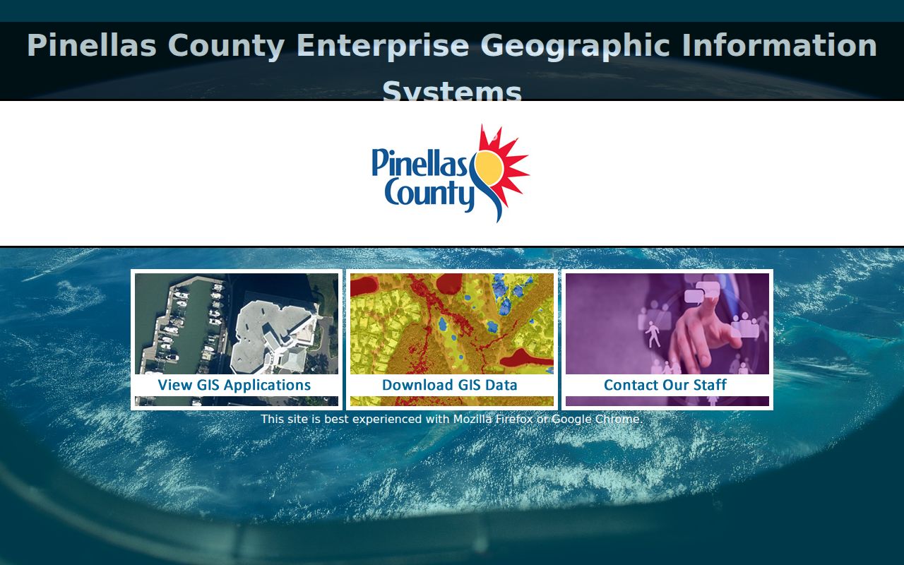 Pinellas Enterprise GIS catalog with parcel and public mapping applications
