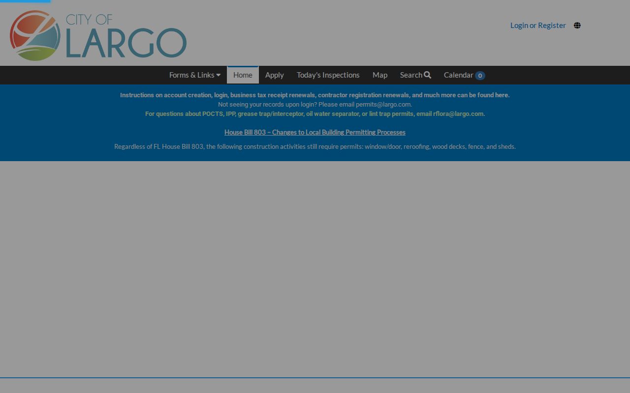 Largo street directory permit and plan address portal
